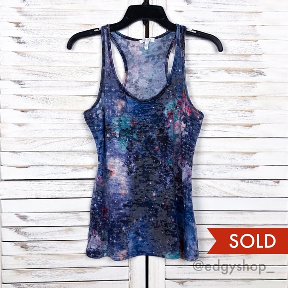 dELiA*s Tops - [dELiA*s] Galaxy Floral Burnout Tank Top